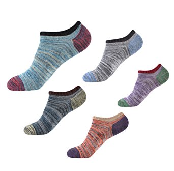 Spikerking Men's Athletic Sport Socks No Show Crew Sock Whit Silicone 5 Pack