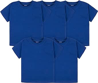 Gerber Baby Toddler 5-Pack Solid Short Sleeve T-Shirts Jersey 160 GSM