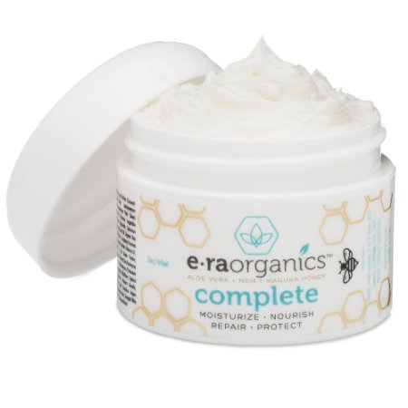 Era Organics Natural Face Cream 60ML Advanced Healing 10-in-1 Non Greasy Formula with Organic Aloe Vera, Manuka Honey, Coconut Oil & More. Best Face Cream for Oily, Dry, Damaged & Sensitive Skin