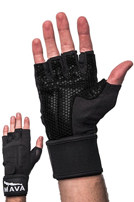 Weight lifting Gloves with Wrist Support for Fitness, Cross Training & Gym Workout - Silicone Padding to avoid Calluses, Suits both Men & Women - Weight Lifting Gloves for a Strong Grip