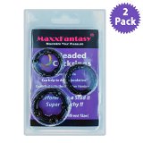 1 Silicone beaded Cocrings by MaxxFantasy for Stronger and Harder Erection Extra Stimulation Penis enlarger - Bigger Penis - Harder Erections -Works with Leather Thong and Butt Plug - Better Than Penis Enhancement Pills pack of 2