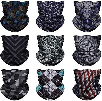 NTBOKW Face Mask Bandana for Sun Dust Wind Seamless Headband for Men Women Neck Gaiter Rave Face Mask for Festival Party Riding Motorcycle Riding Biker Cycling Fishing Tube Mask 4/6 / 9 Pack