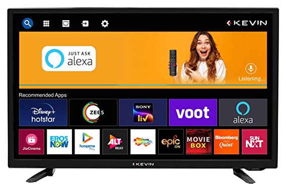 Kevin 80 cm (32 Inches) HD Ready Smart LED TV KN32A (Black) (2021 Model) | With Alexa Built-in