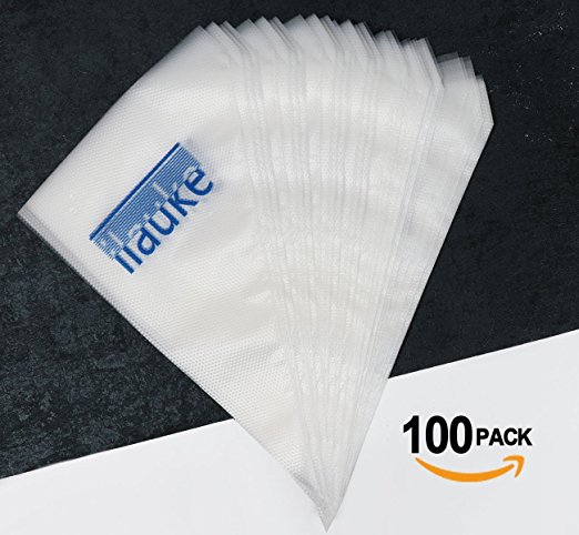 ilauke 100 Pack Thickened 15 inch Decorating Pastry Bags Disposable Icing Piping Bags for Cake Dessert Decoration