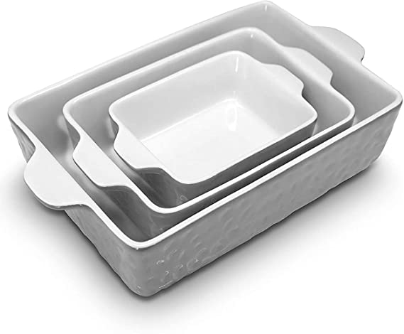 NutriChef 3Pcs. Nonstick Bakeware PFOA PFOS PTFE Tray Set w/Odor-Free Ceramic, 446°F Oven Microwave/Dishwasher Safe Rectangular Baking Pan, Gray