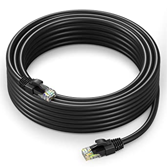 Ethernet Cable 75 ft CAT6 High Speed Internet Network LAN Patch Cable Cord (75 feet, Black)