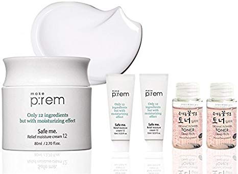MAKEP:REM Safe Me. Relief Moisture Cream for Dry Sensitive Skin | Korean Moisturizer Night Cream | Help Hydrating & Nourishing, Reduce Redness, Acne & Wrinkles with Hypoallergenic, Natural Ingredients
