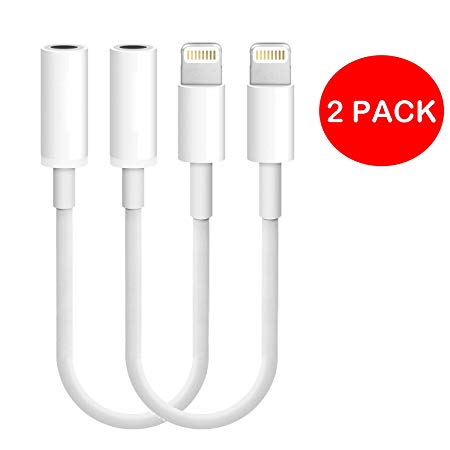 3.5mm Headphone Jack Adapter, Connector for Phone Xs MAX/XR/XS/X/8/7/Plus/6S/6/SE/5S/5C/Pad/and More, Music Control & Calling Function Supported ios12 - White ÿ