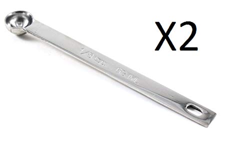 RSVP Measuring Spoons Teaspoon 1/8 Stainless Steel Single Spoon 5" L (2-Pack)