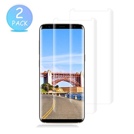 SDXXQC Galaxy S8 Screen Protector Glass,[2 Pack] Full Cover (3D Curved) Tempered Glass Screen Protector for Samsung Galaxy S8