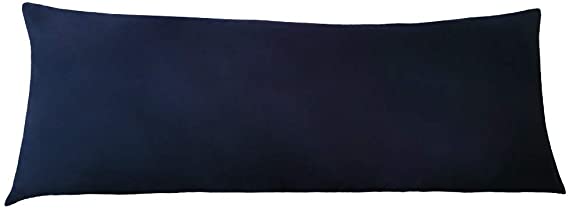 YAROO Microfiber Body Pillow Cover 21" x 54" - Super Soft Body Pillow Case,with Zipper (Navy-with Zipper)