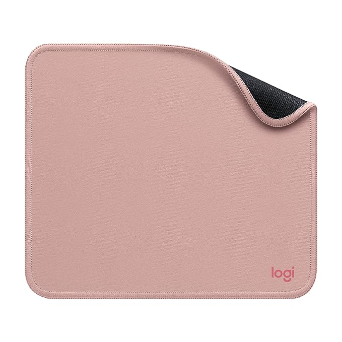 Logitech Mouse Pad - Studio Series, Computer Mouse Mat with Anti-Slip Rubber Base, Easy Gliding, Spill-Resistant Surface, Durable Materials, Portable, in a Fresh Modern Design, Darker Rose