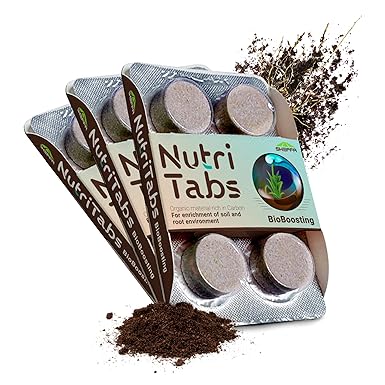 SHEFFA Nutri Tabs Soil and Plant Fertilizer - 3 Packs of “BioBoost” Mineral Tablets for Soil Enrichment; Nitrogen Fertilizer for Indoor/Outdoor Plants; Garden, Tree and House Plant Fertilizer