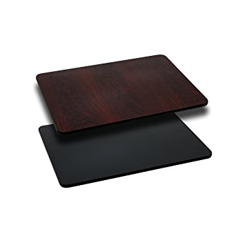 Flash Furniture 24'' x 30'' Rectangular Table Top with Black or Mahogany Reversible Laminate Top