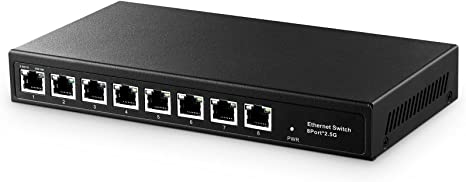 Binardat 8 Port 2.5G Switch, 8 x 2.5 Gigabit RJ-45 Base-T Ports, Unmanaged Multi-Gigabit Desktop Ethernet Switch