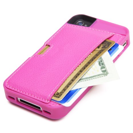 CM4 Q4-PINK Q Card Case Wallet for Apple iPhone 44S - 1 Pack - Retail Packaging - Pink