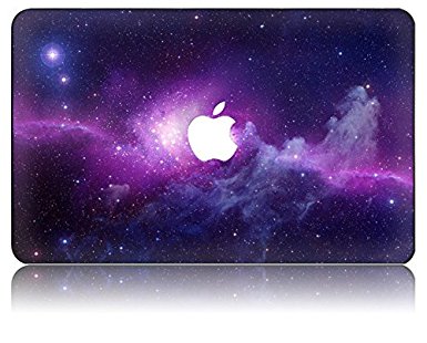 KEC MacBook Case Hard Shell Cover with Space Universe Pattern (MacBook Air 11" (A1370 / A1465), Purple)