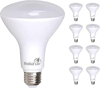 Bioluz LED 8 Pack 90 CRI BR30 LED Dimmable Bulb, 65W Replacement 7.5W=65W 650 Lumen, 4000K Cool White Indoor/Outdoor Flood Light UL Listed Title 20 High Efficacy Lighting (Pack of 8)