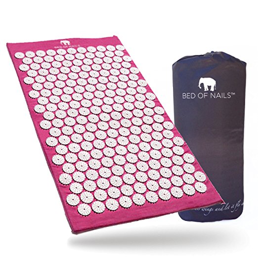 Bed of Nails, Pink Original Acupressure Mat for Back/Body Pain Treatment, Relaxation, Mindfulness