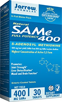 Jarrow Formulas SAM-e, Promotes Joint Strength, Mood and Brain Function, 400 mg, 30 Enteric- Coated tabs