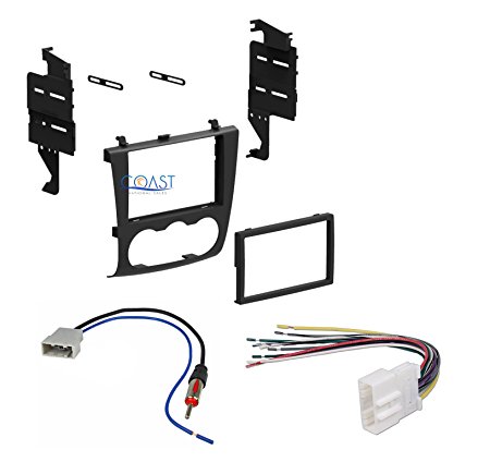 Nissan Altima 2007-2011 Double Din Aftermarket Radio Stereo Installation Dash Kit   Wire Harness and Antenna Adatper