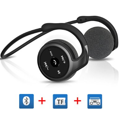 Upgraded Bluetooth 41 Headphones Egrd 3 in 1 Function Over-Ear Stereo Sports Bluetooth Earphone Headset Earbuds--BluetoothFM RadioTF Card Playing-32GB--Wireless Sweatproof Noise Canceling