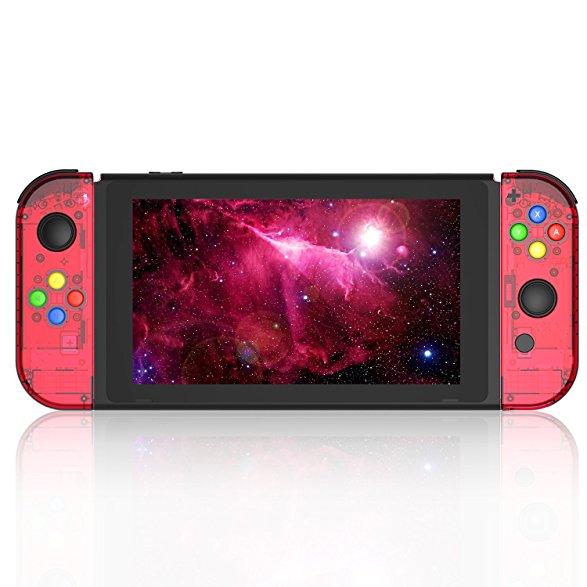 BASSTOP [Update Version] NS Joycon Handheld Controller Housing DIY Replacement Shell Case for Nintendo Switch Joy-Con (L/R) Without Electronics (Joycon-Watermelon Red)