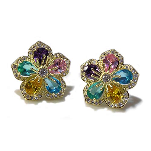 KEXUAN Stud Earrings for Women or Girls, with Austria Crystal, AAA Zircon and .925 Sterling Silver Stud