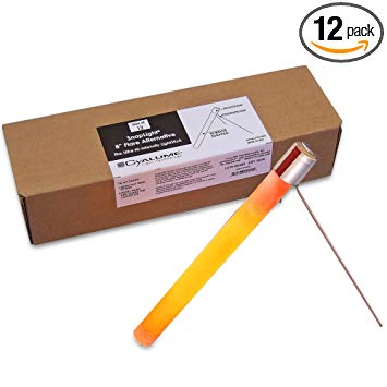 Cyalume Industrial Grade SnapLight Flare Alternative Chemical Light Sticks with Wire Stand – Non-Flammable, Waterproof Light Stick is a Safer Alternative to Pyrotechnic Flares, Provides 30 Minutes of Ultra High Intensity Light – Orange, 8” Long (Pack of 12)