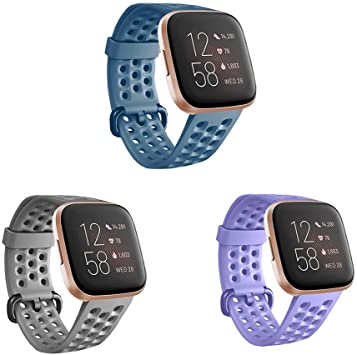 SZBAMI Compatible with Fitbit Versa/Versa 2/Versa Lite/Special Edition Bands Breathable Strap Replacement Wristband for Fitbit Versa 2 Smart Watch Women Men Small Large