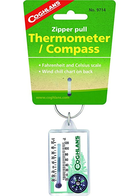 Coghlan's 9714 Zipper Pull Thermometer and Compass