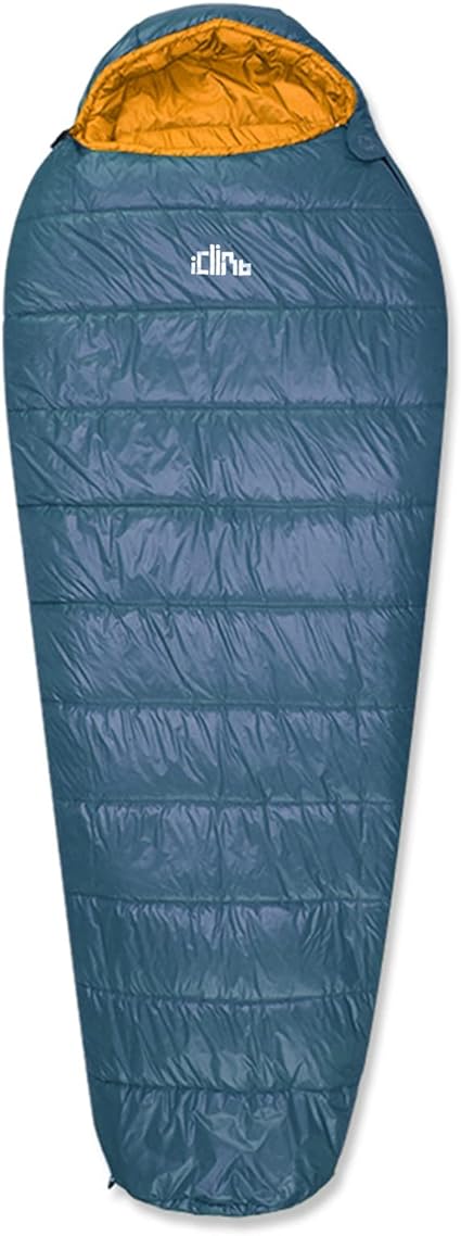 iClimb 3M Thinsulate Insulation Mummy Sleeping Bag with Compression Sack Ultralight Compact Warm Washable 3 Season for Adults Indoor Outdoor Backpacking Camping Hiking