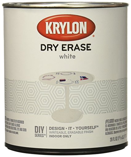 Krylon KRY3943 Dry Erase Paint Can White, 29 oz