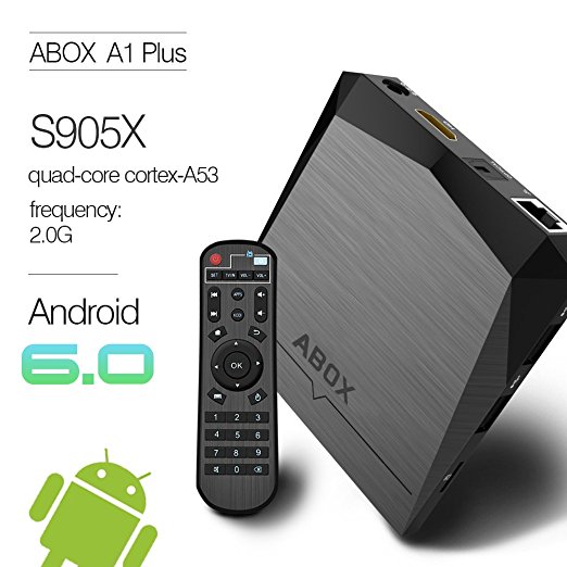 2017 Model ABOX A1 Plus Android 6.0 TV Box with Amlogic S905X 64 Bits 2GB RAM 8GB ROM and True 4K Playing