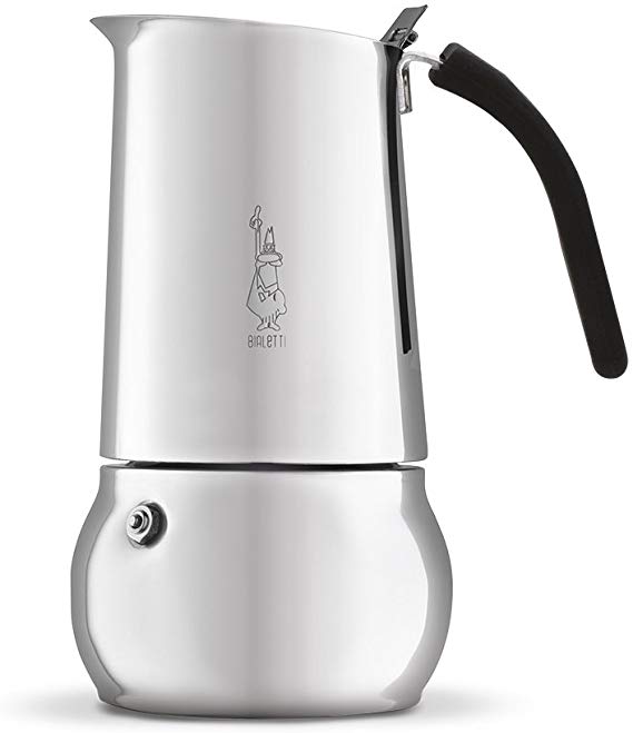 Bialetti Kitty Freestanding Manual Coffee Maker – Freestanding, Manual Filter Coffee Machine, Black, Stainless Steel, Stainless Steel, Hinged Lid, 0.3 litres