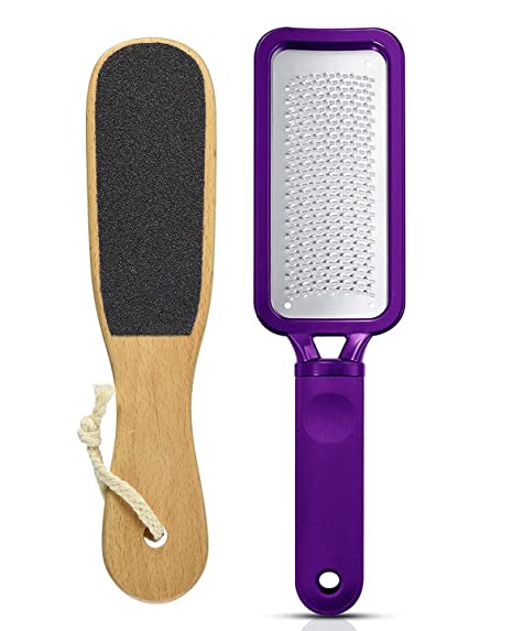 CenYouful 2 PCS Foot File,Foot Rasp and Dual Sided Foot File Professional Pedicure Tools Premium Foot Scrubber Stainless Steel Callus Remover, Can be Used on both Wet and Dry Feet