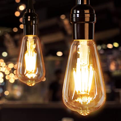 Brightown LED Bulbs 10 Packs 60 Watt Equivalent, Dimmable Edison Light Bulb 6W E26 Base Vintage Led Light Bulb, Amber Bulbs Warm White Light
