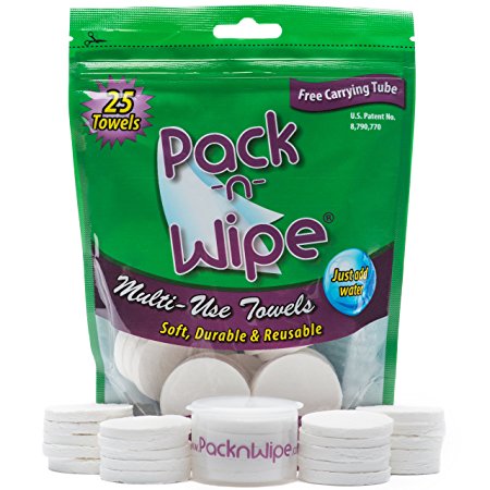 Pack-n-Wipe Compact Towels 4 Packs of 25 (100 Towels) (4)