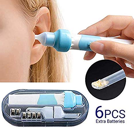 Electric Earwax Removal Tools for Adults and Kids, Portable Vacuum Ear Cleaners, Soft Silicone Automatic Earwax Removal Kits with LED Light Powerful Suction