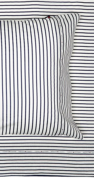 Tommy Hilfiger Signature Stripe Sheet Set, Twin X-Large, Blue