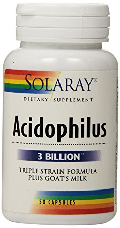 Solaray Acidophilus Plus Goat's Milk 3billion Supplement, 50 Count