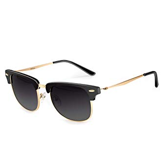 Polarized Sunglasses, Veroyi 8033-C2 Classic Semi-rimless Sun Glasses with HD Polarized Lens for Men, Women, UV400 Protection, Metal Frame & Temple