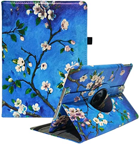 iPad Case Fit 2018/2017 iPad 9.7 6th/5th Generation - 360 Degree Rotating iPad Air Case Cover with Auto Wake/Sleep Compatible with Apple iPad 9.7 Inch 2018/2017 (Pear Flower)