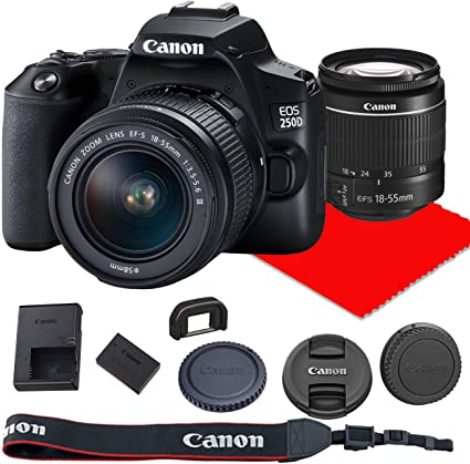 Canon EOS 250D / Rebel SL3 DSLR Camera w/ 18-55mm F/3.5-5.6 III Lens