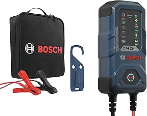 Bosch C40-Li Cargador de Batería para Coche, 5 Amperios, con Función de Carga de Goteo - Para Baterías de Litio, Plomo-ácido, AGM, GEL, y EFB, 6V / 12V