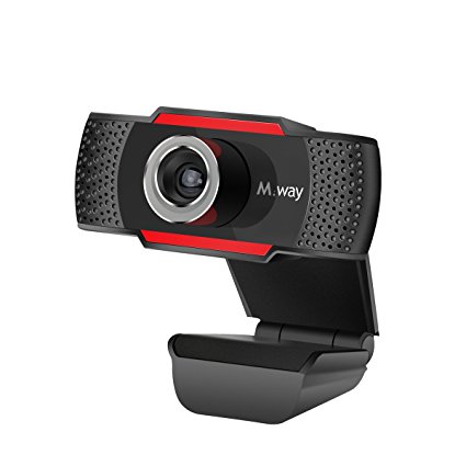 M.Way 720P Webcam Camera Full HD Web Cam Clip-on Rotatable Noise Cancelling Video Calling and Recording Dual Stereo Mic with Automatic Noise Reduction for Online Video Calling,Recording, Computer PC Desktop Laptop Skype Facetime Youtube Network