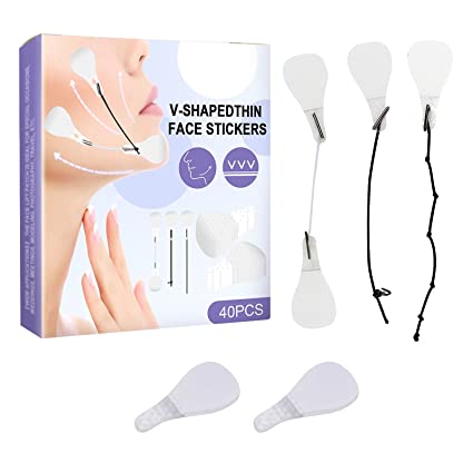 Face Lift Tape,Instant Set Face Lifting Stickers,Face Lifting Strips,Reduce Double Chin,Hide Facial and Neck Wrinkles Lifting Saggy Skin 40 PCS