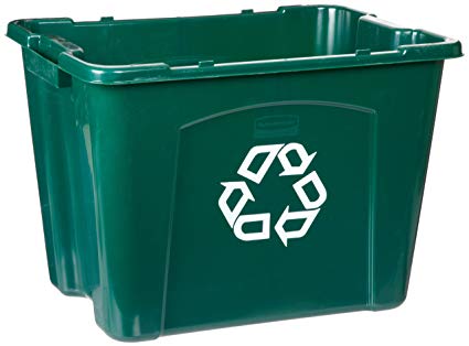 Rubbermaid Commercial  FG571473GRN Recycling Bin, 14 gallon, Green (Pack of 6)