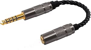 Headphone Adapter 4.4mm Male to 2.5mm Female Adapter for 2.5mm Cable Connected to Balanced 4.4mm Player Device High Stereo Audio Converter OFC Cable with Gold-Plated Plug 6 inch Length Extension Cord