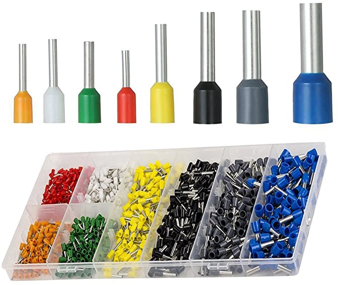 Eagles Wire ferrules Kits 800pcs pin terminals, Insulated Cord End Terminal Bootlace Cooper Ferrules 22-10AWG Kit